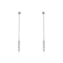 Boucles D'oreilles Pendantes Marjenka Or Blanc Diamant