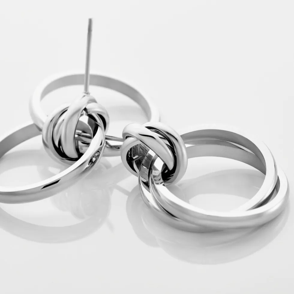 Boucles D'oreilles Pendantes Acier Blanc Allobrox