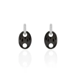 Boucles D'oreilles Pendantes Hattie Argent Céramique Et Oxyde
