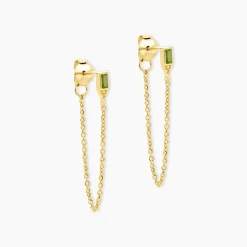 Boucles D'Oreilles Pendantes Poem Argent Jaune Péridot