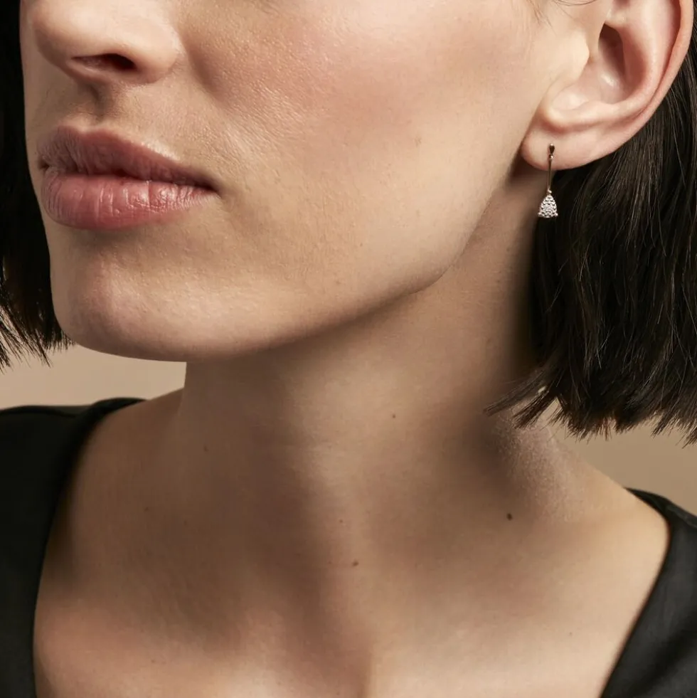 Boucles D'oreilles Pendantes Pear C Or Jaune Diamant