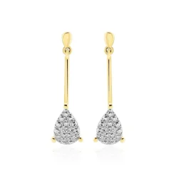 Boucles D'oreilles Pendantes Pear C Or Jaune Diamant