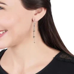 Boucles D'oreilles Pendantes Anfel Argent Tricolore
