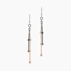 Boucles D'oreilles Pendantes Anfel Argent Tricolore