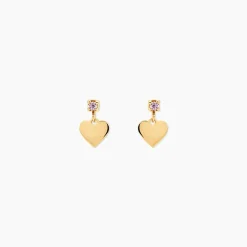 Boucles D'oreilles Pendantes Or Jaune Marie Lou Oxyde De Zirconium