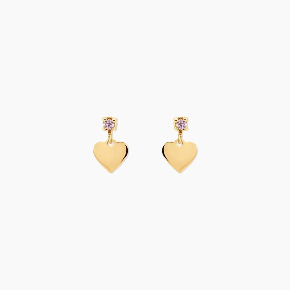 Boucles D'oreilles Pendantes Or Jaune Marie Lou Oxyde De Zirconium