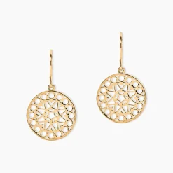 Boucles D'oreilles Pendantes Celso Plaqué Or Jaune