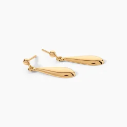 Boucles D'Oreilles Pendantes Frankie Plaqué Or Jaune