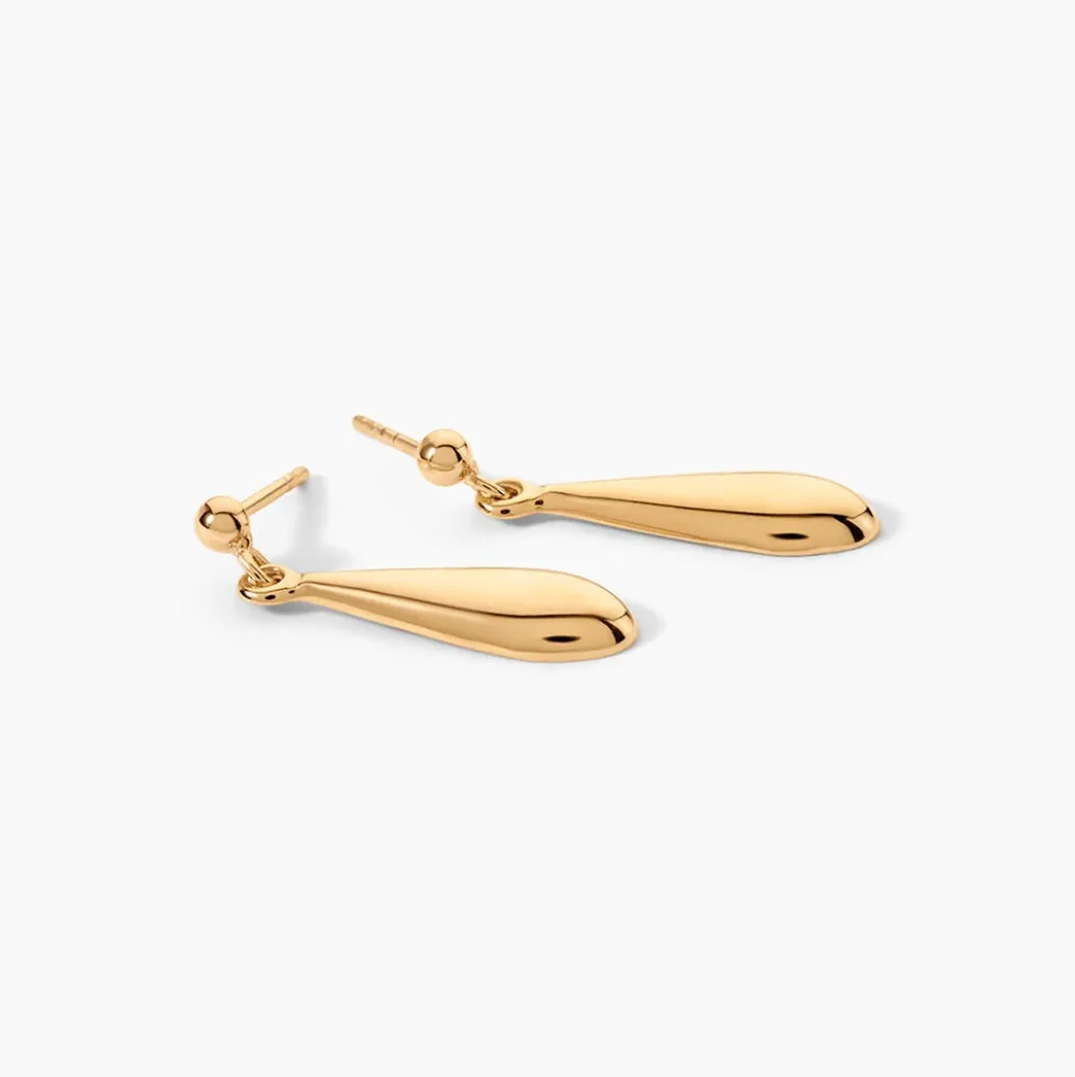 Boucles D'Oreilles Pendantes Frankie Plaqué Or Jaune