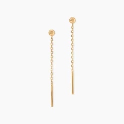 Boucles D'Oreilles Pendantes Falone Plaqué Or Jaune
