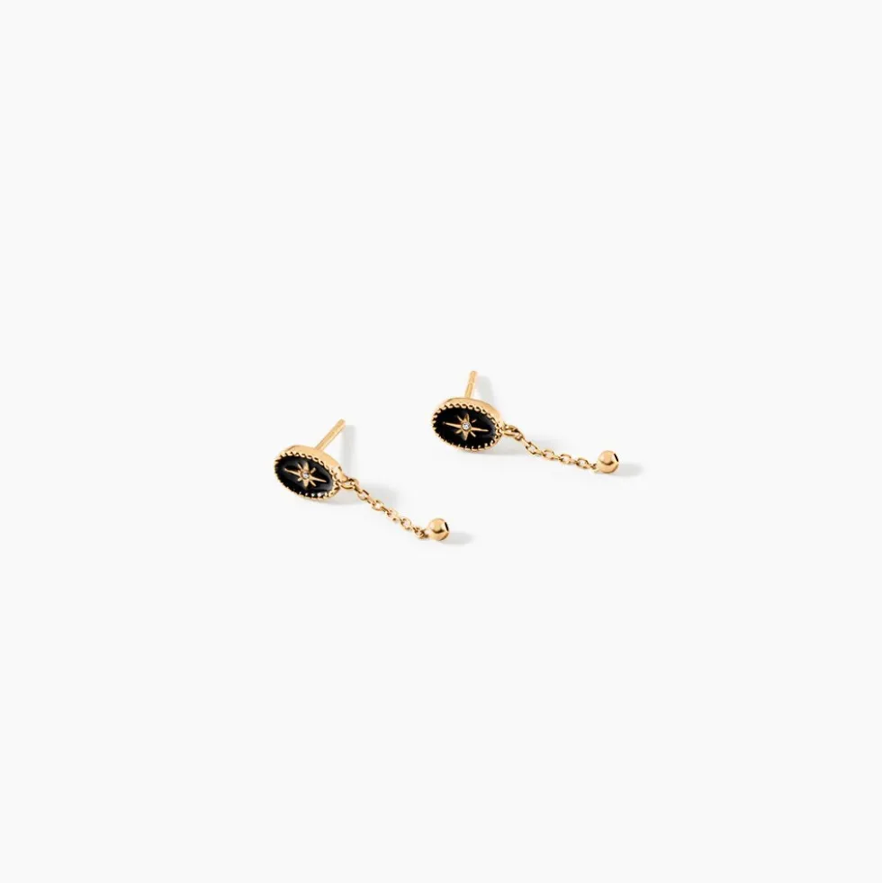 Boucles D'Oreilles Pendantes Alerya Plaqué Or Jaune Oxyde De Zirconium