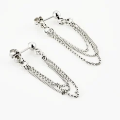 Boucles D'oreilles Pendantes Argent Blanc Novia