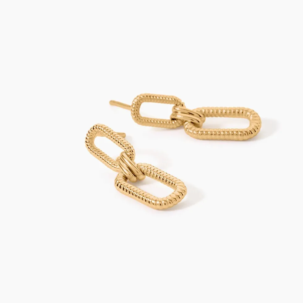 Boucles D'Oreilles Pendantes Feliciana Plaqué Or Jaune