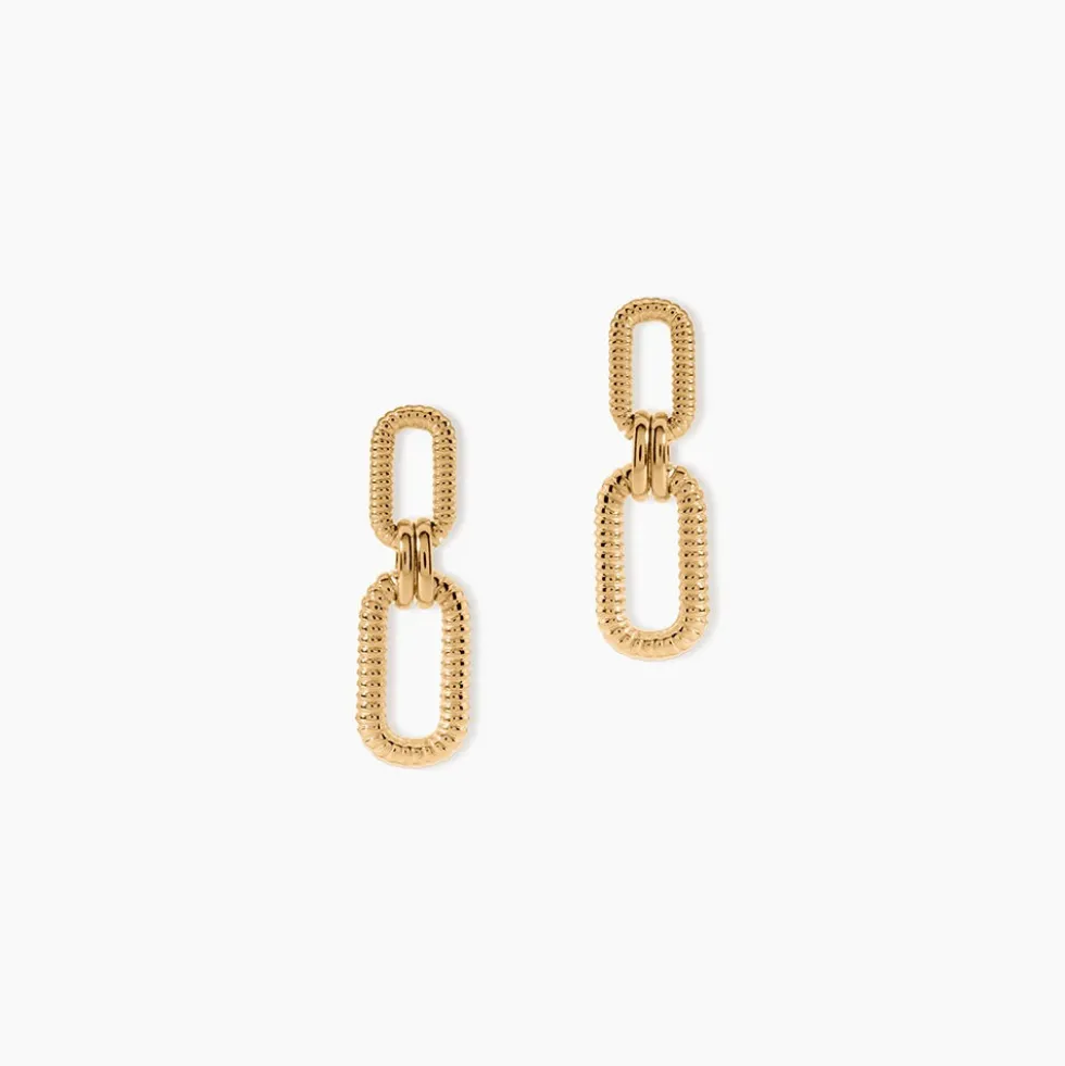 Boucles D'Oreilles Pendantes Feliciana Plaqué Or Jaune