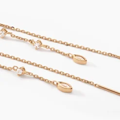 Boucles D'oreilles Pendantes Akonia Plaqué Or Jaune Oxyde De Zirconium
