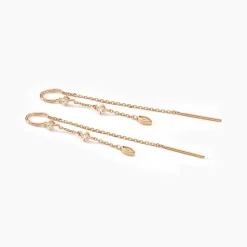 Boucles D'oreilles Pendantes Akonia Plaqué Or Jaune Oxyde De Zirconium