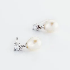 Boucles D'oreilles Pendantes Dolores Argent Perle De Culture Et Oxyde
