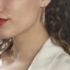 Boucles D'oreilles Pendantes Argent Blanc Adriane Ambres