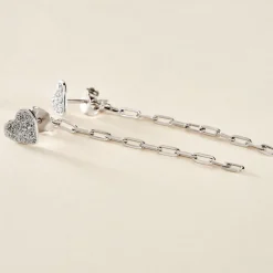 Boucles D'oreilles Pendantes Etincelante Argent Blanc