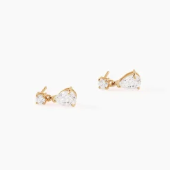 Boucles D'oreilles Pendantes Naellya Plaqué Or Oxyde De Zirconium