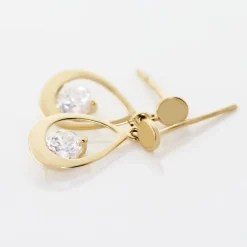 Boucles D'oreilles Pendantes Phaenna Or Jaune Oxyde De Zirconium