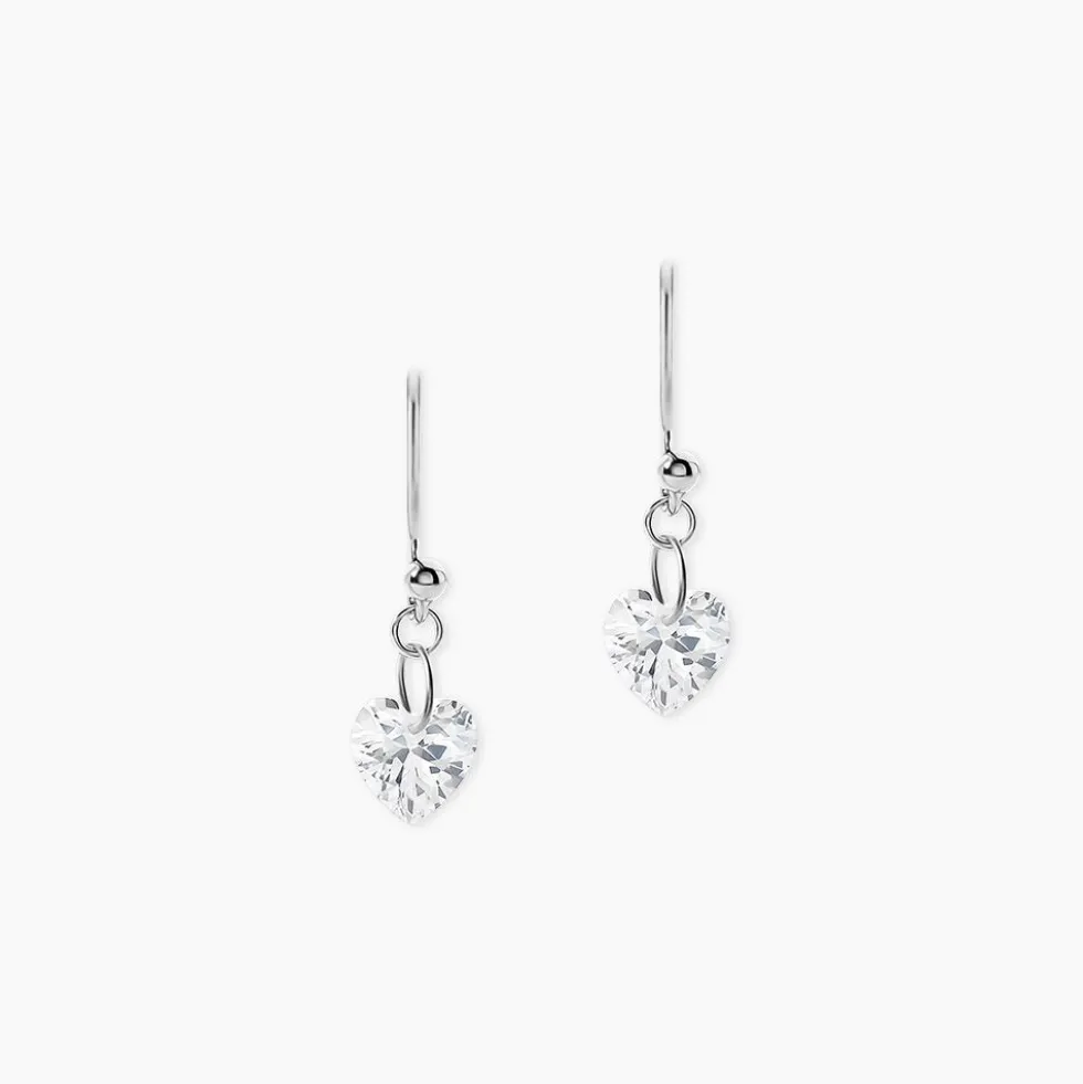 Boucles D'oreilles Pendantes Argent Blanc Sopher Oxydes De Zirconium