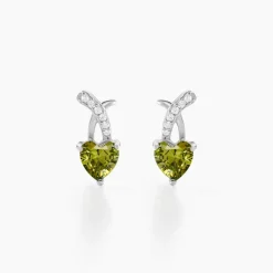 Boucles D'oreilles Puces Avalon Argent Blanc Oxyde De Zirconium