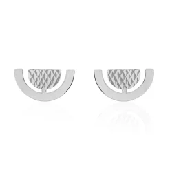 Boucles D'oreilles Puces Argent Blanc