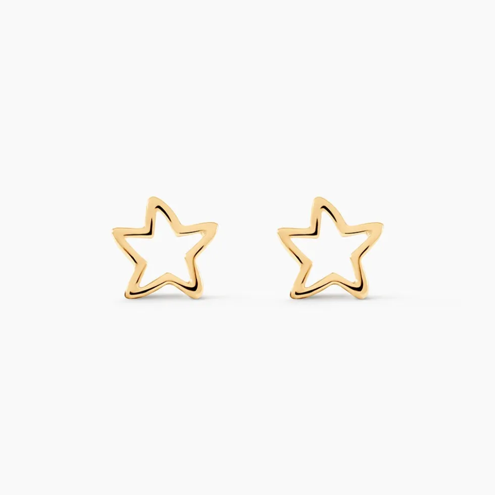Boucles D'oreilles Puces Alphonsine Etoile De Mer Or Jaune