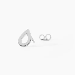 Boucles D'oreilles Puces Anh Argent Blanc