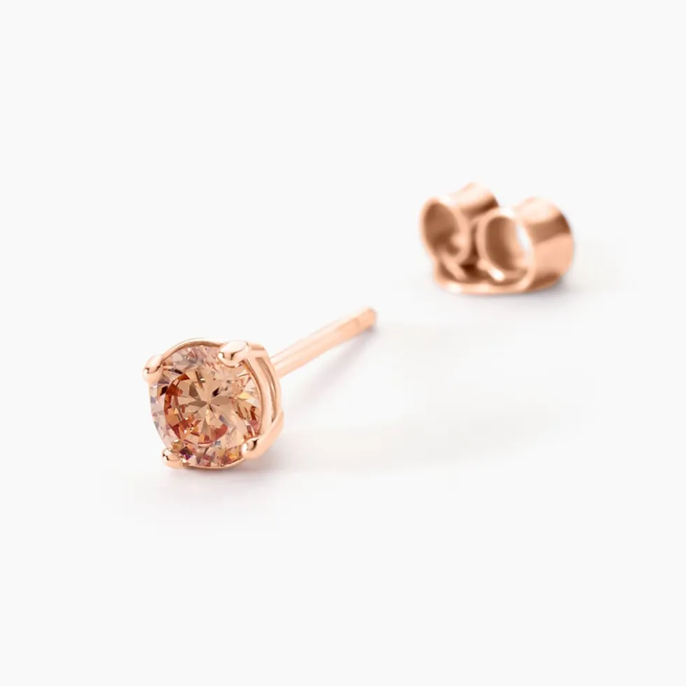 Boucles D'oreilles Puces Argent Rose Rio Santa Teresa Oxyde