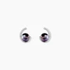 Boucles D'oreilles Puces Anais Or Blanc Perle De Culture Et Oxyde