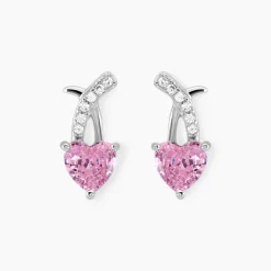 Boucles D'oreilles Puces Argent Blanc Avalon Oxyde De Zirconium