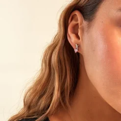 Boucles D'oreilles Puces Argent Blanc Avalon Oxyde De Zirconium