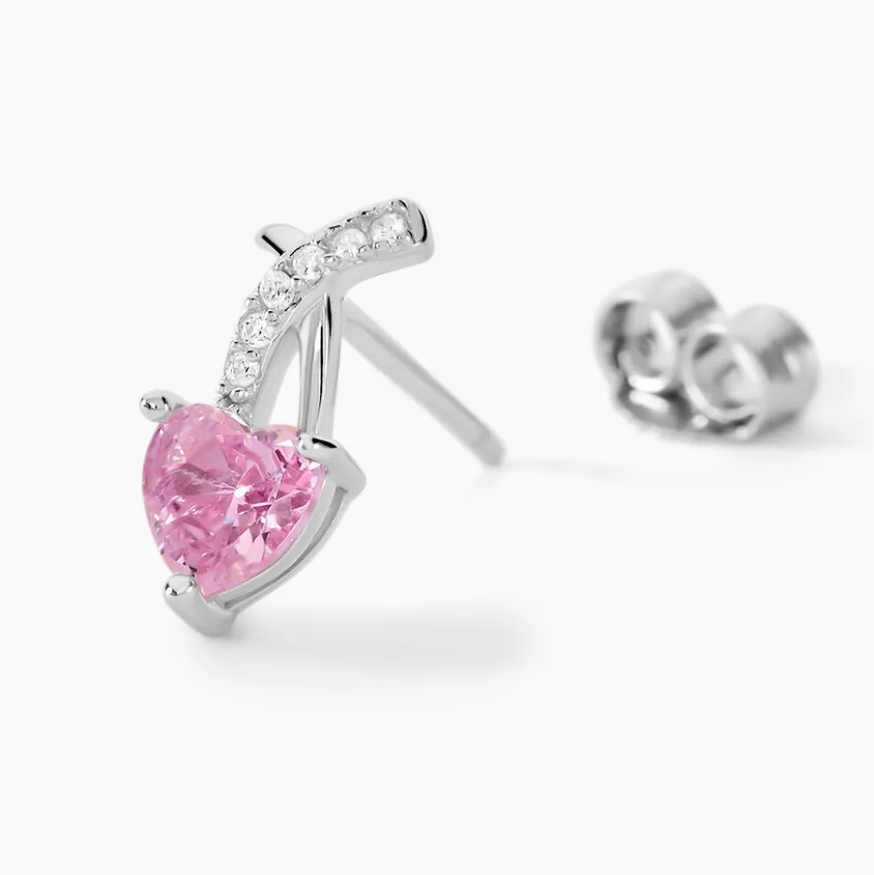 Boucles D'oreilles Puces Argent Blanc Avalon Oxyde De Zirconium
