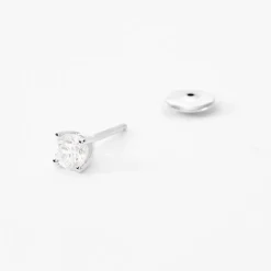 Boucles D'oreilles Puces Aphrodite Or Blanc Diamant