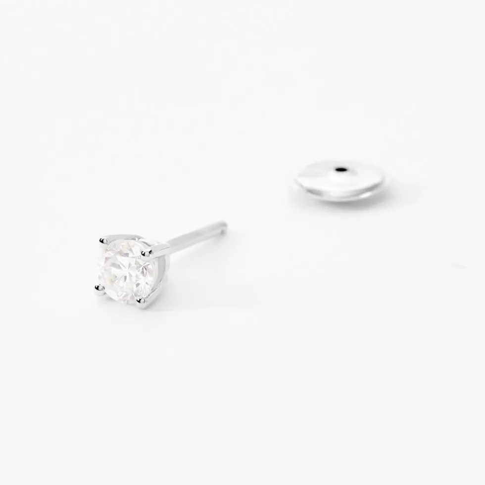 Boucles D'oreilles Puces Aphrodite Or Blanc Diamant
