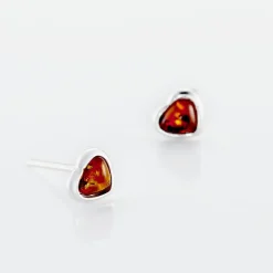 Boucles D'oreilles Puces Argent Blanc Delvinaae Ambre