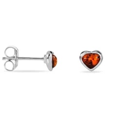 Boucles D'oreilles Puces Argent Blanc Delvinaae Ambre