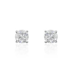 Boucles D'oreilles Puces Aphrodite Or Blanc Diamant