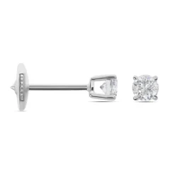 Boucles D'oreilles Puces Aphrodite Or Blanc Diamant