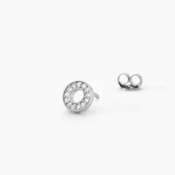 Boucles D'oreilles Puces Argent Blanc Eujen Oxydes De Zirconium