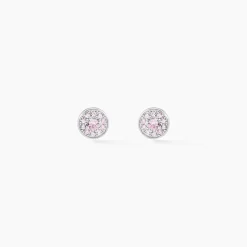 Boucles D'oreilles Puces Auxana Argent Blanc Oxyde De Zirconium