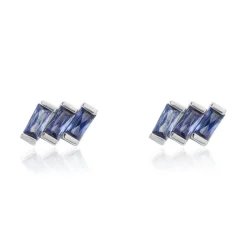 Boucles D'oreilles Puces Andy Argent Blanc Oxyde De Zirconium