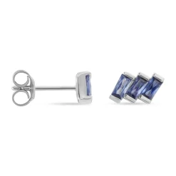Boucles D'oreilles Puces Andy Argent Blanc Oxyde De Zirconium