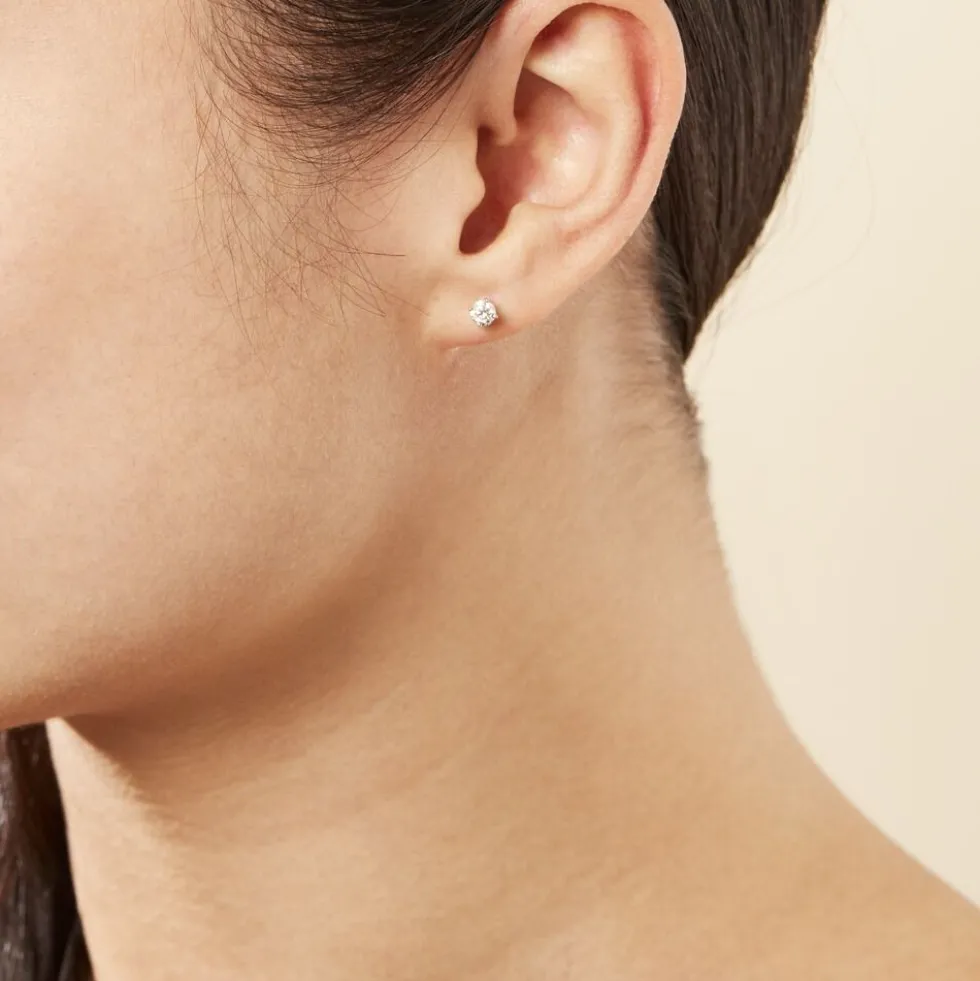 Boucles D'oreilles Puces Aphrodite Or Jaune Diamant