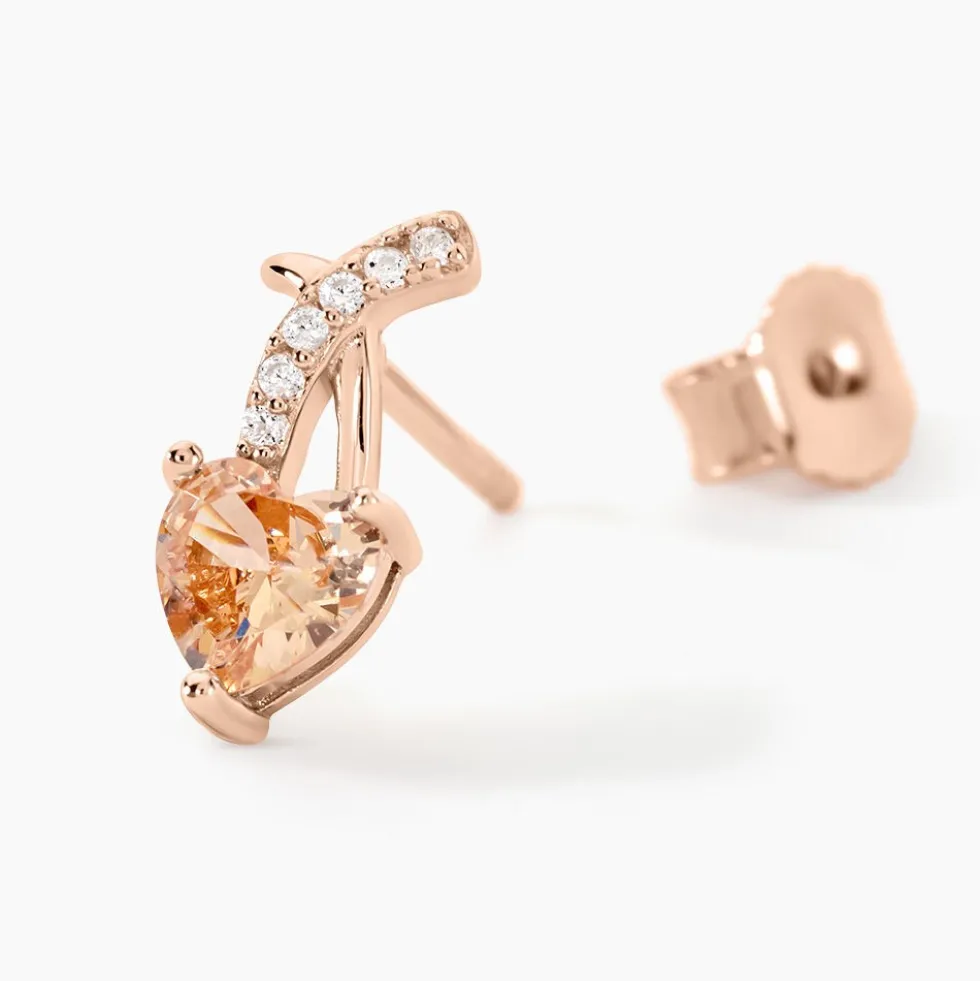 Boucles D'oreilles Puces Avalon Argent Rose Oxyde De Zirconium
