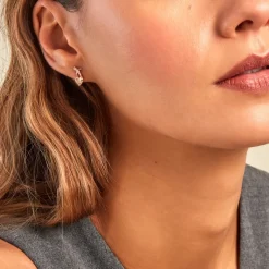 Boucles D'oreilles Puces Avalon Argent Rose Oxyde De Zirconium