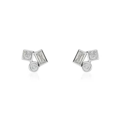 Boucles D'oreilles Puces Argent Duredle Oxydes De Zirconium