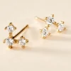Boucles D'oreilles Puces Athanas Or Jaune Oxyde De Zirconium